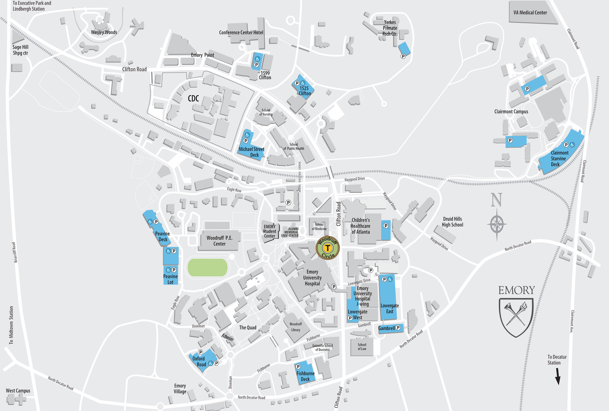 emory university visitor parking map